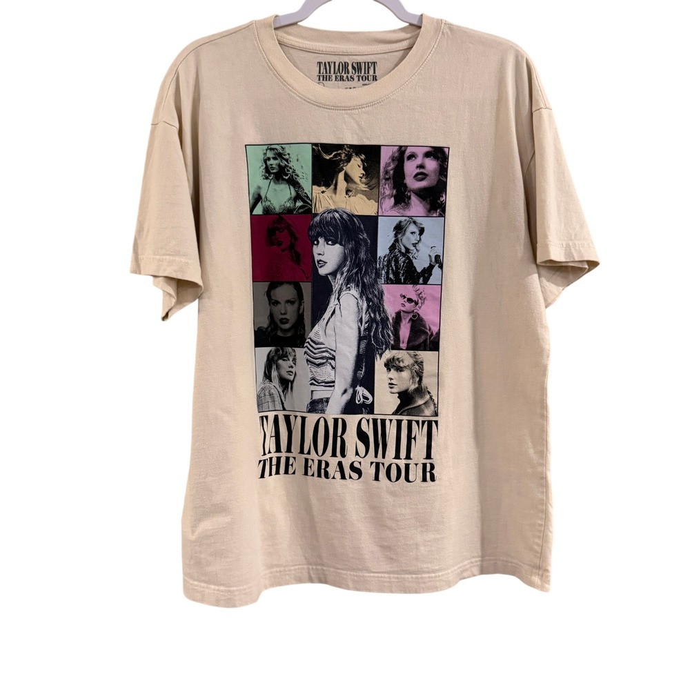 Taylor Swift The Eras Tour T-Shirt Large Beige Graphic Official Concert Merch L